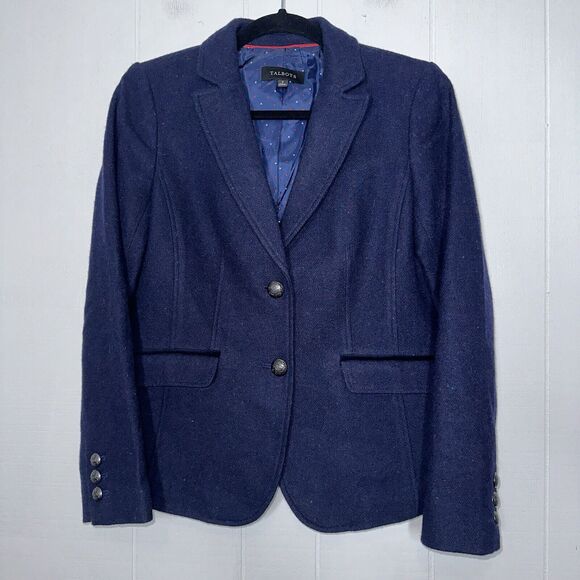 Talbots Women’s Wool Blend Blazer Navy Blue Size 4 - Picture 1 of 7